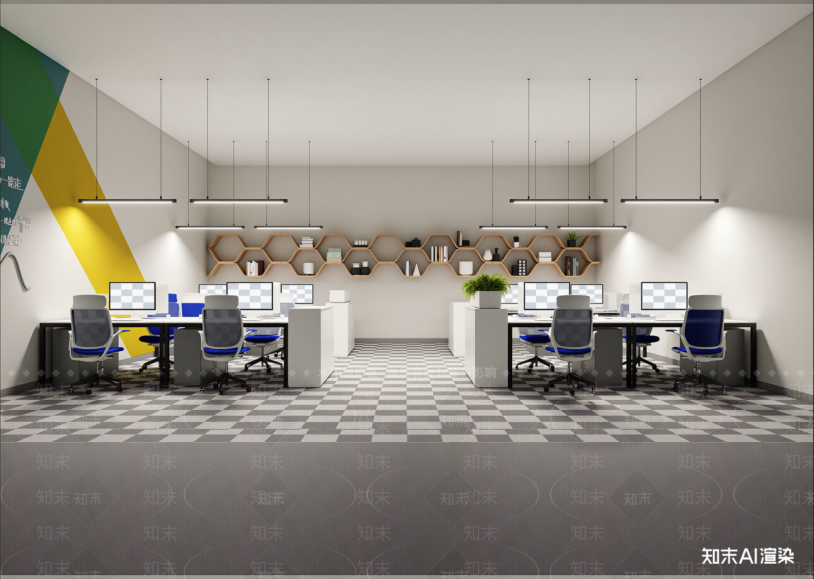 现代办公区3D模型下载【ID:1214765407】