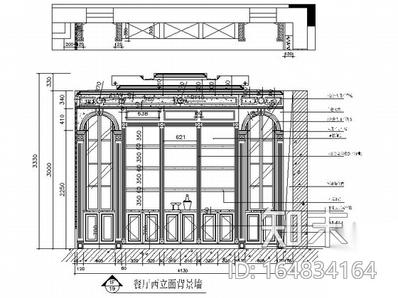 [上海]鸟语花香古典欧式风格独栋别墅样板间装修施工图（...cad施工图下载【ID:164834164】