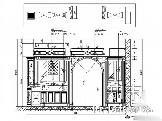 [上海]鸟语花香古典欧式风格独栋别墅样板间装修施工图（...cad施工图下载【ID:164834164】