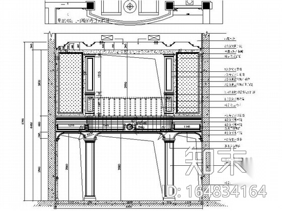 [上海]鸟语花香古典欧式风格独栋别墅样板间装修施工图（...cad施工图下载【ID:164834164】