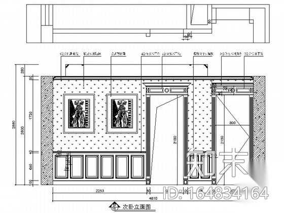 [上海]鸟语花香古典欧式风格独栋别墅样板间装修施工图（...cad施工图下载【ID:164834164】