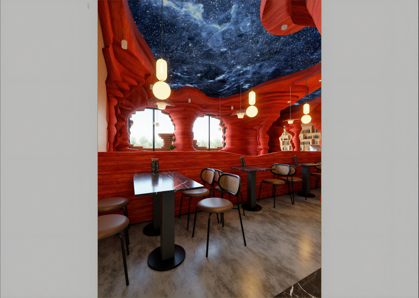 复古咖啡厅3D模型下载【ID:1215077550】