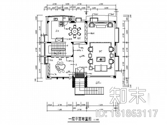 [广州]环境优雅别墅区新中式风格三层别墅装修施工图施工图下载【ID:161863117】