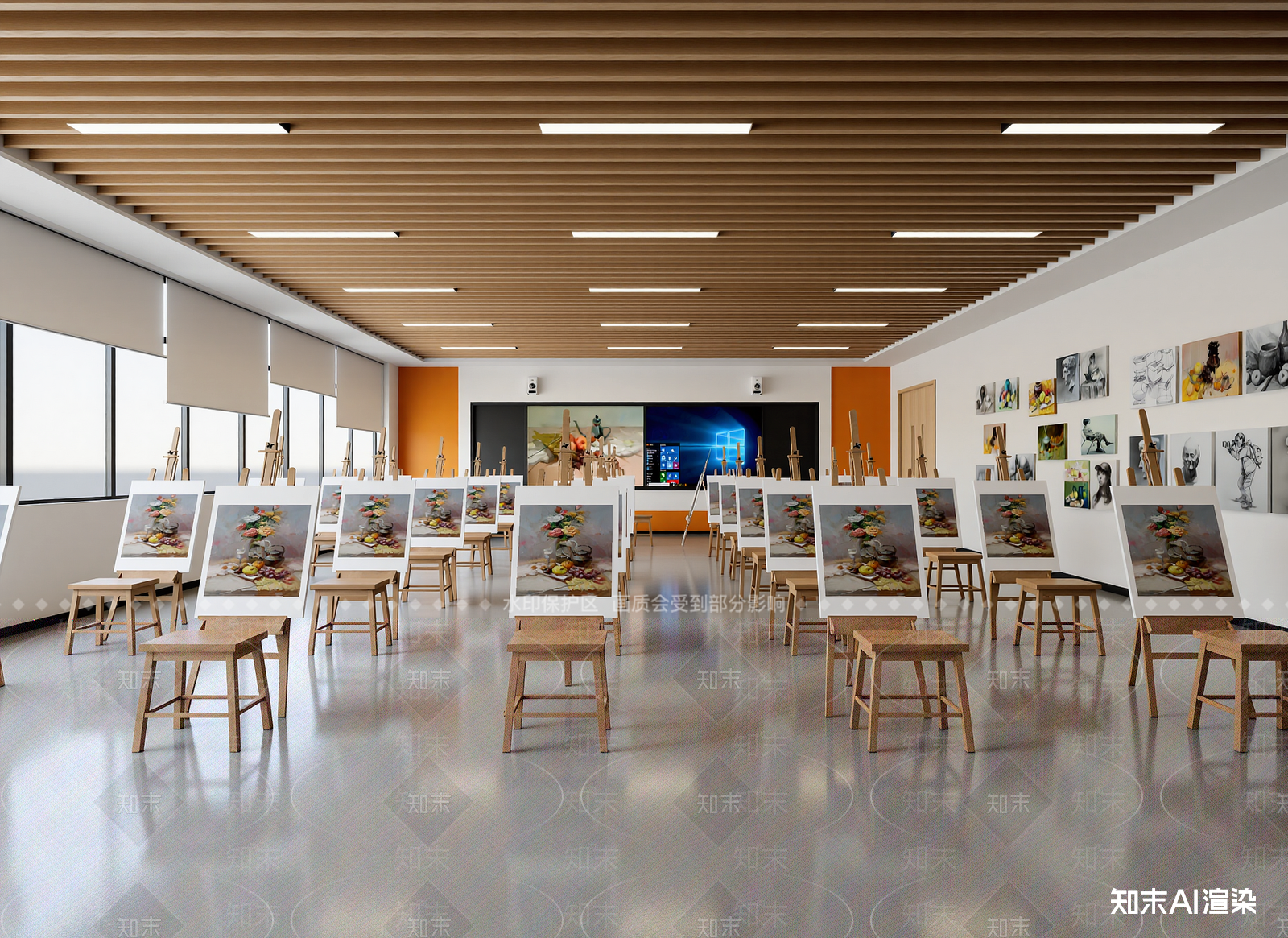 现代艺术展厅3D模型下载【ID:1215086443】