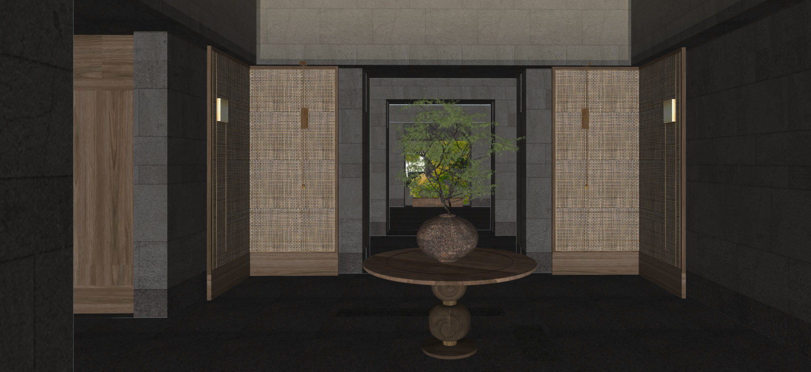 现代酒店入口SU模型下载【ID:1221431714】