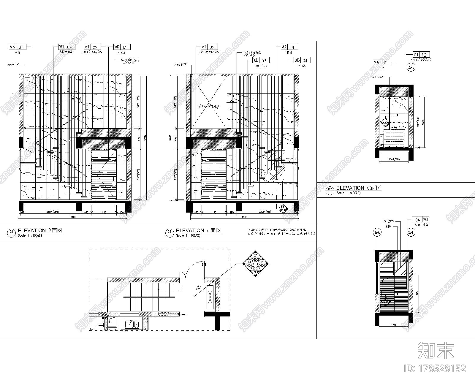 [广东]小户型两居室样板房室内装修施工图施工图下载【ID:178528152】