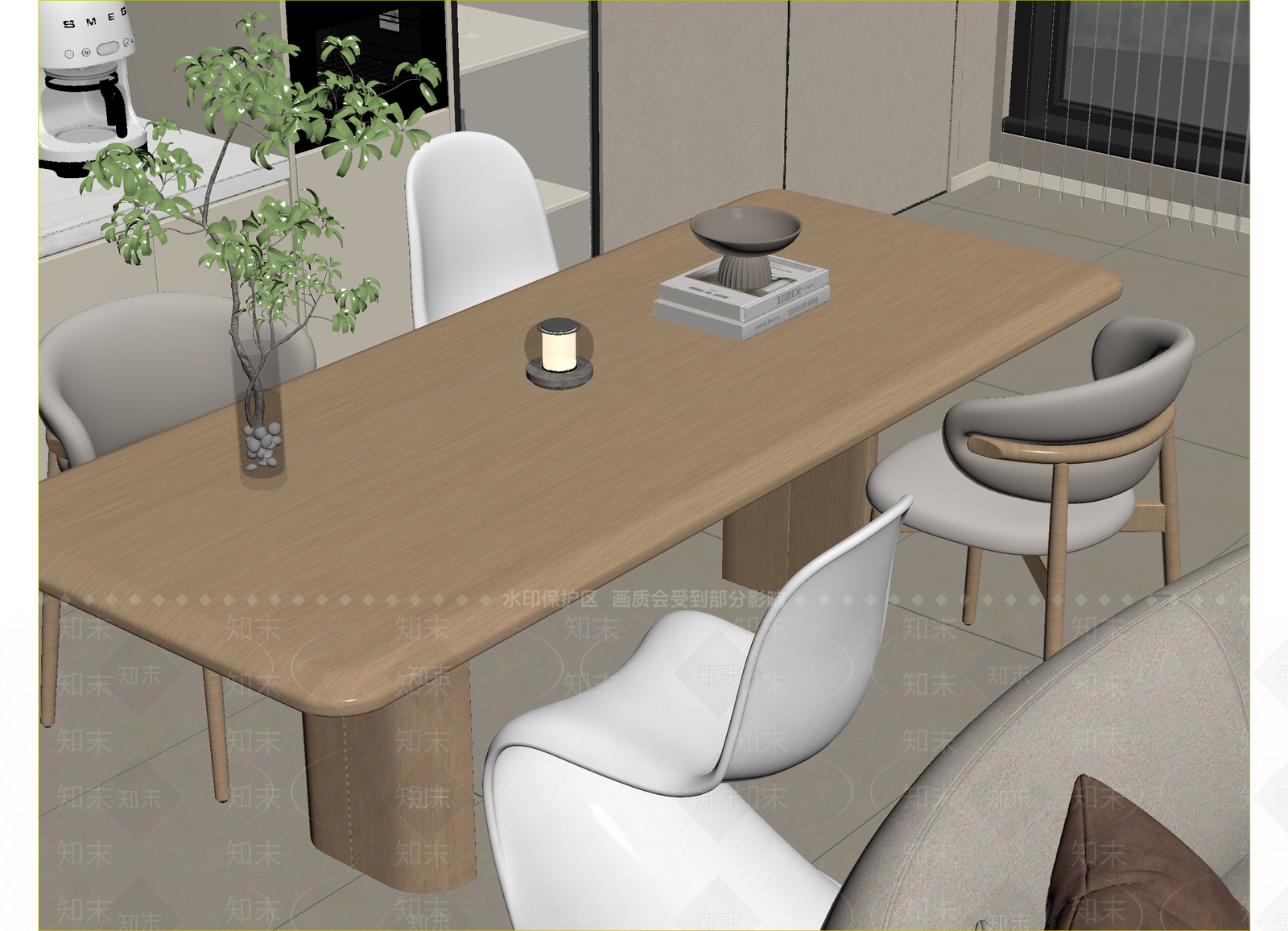 奶油家居餐厅3D模型下载【ID:1214715245】