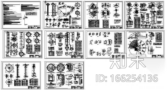 某供水工程倒锥壳水塔全套施工图cad施工图下载【ID:166254136】