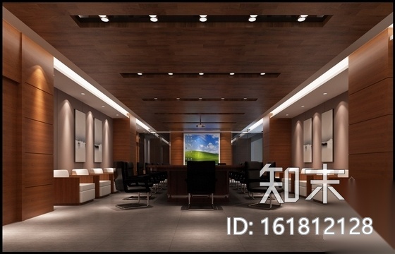 [四川]某水务集团现代办公室装修图（含效果）cad施工图下载【ID:161812128】