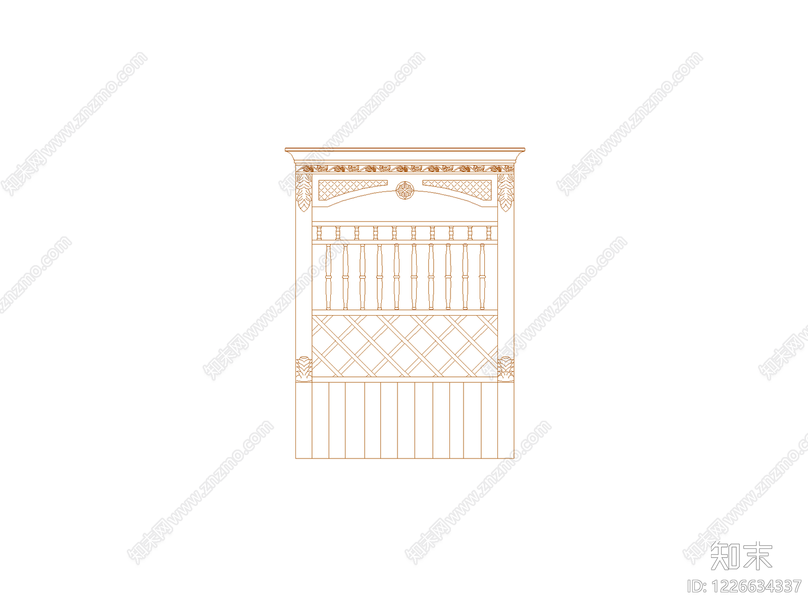 欧式屏风隔断CAD图纸