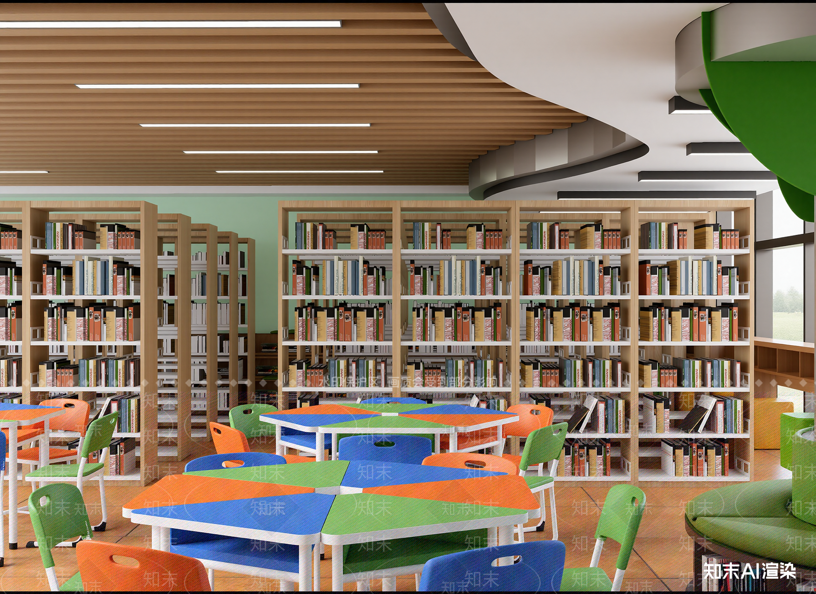 现代图书馆3D模型下载【ID:1214110972】