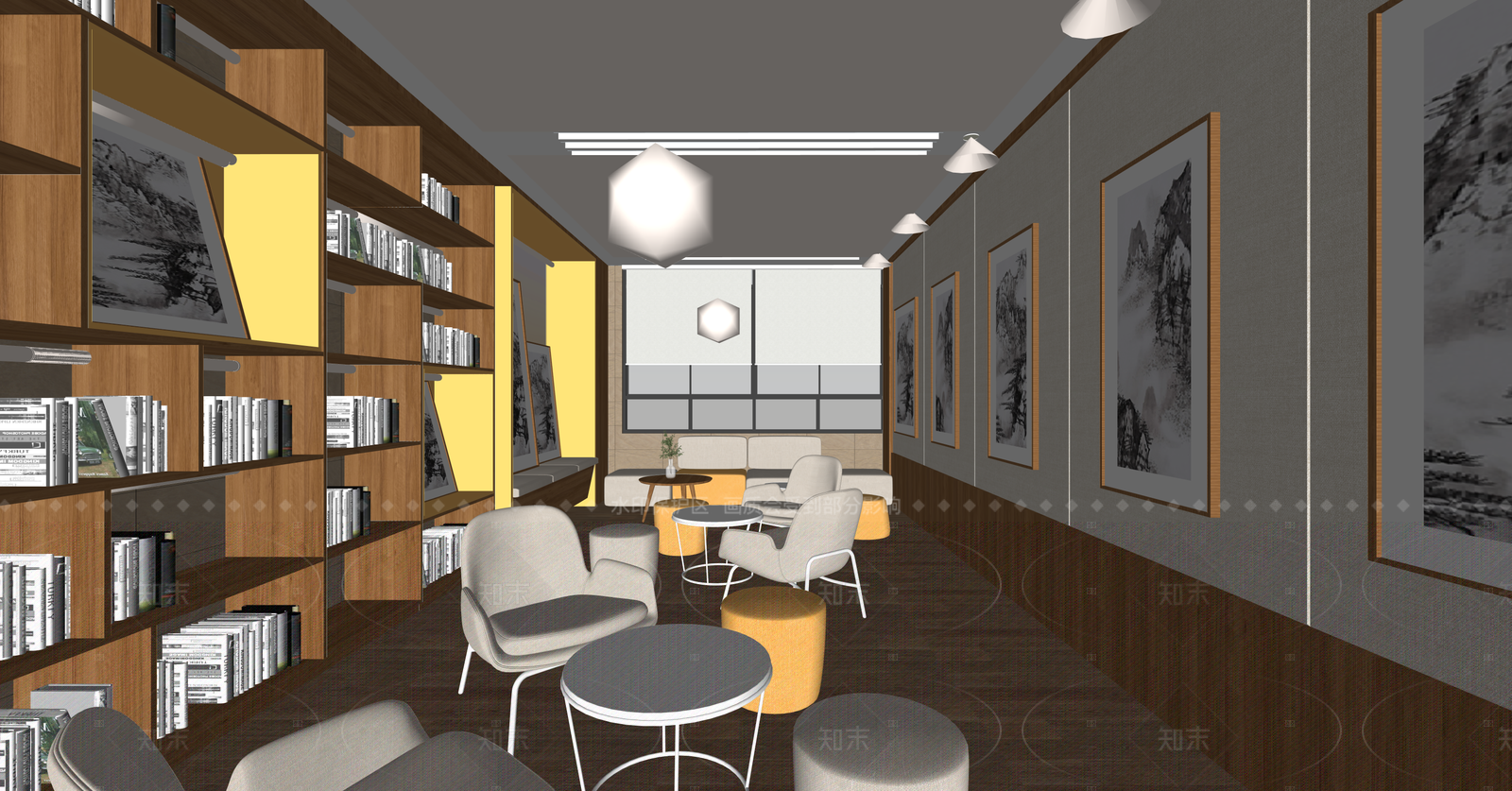 现代书店SU模型下载【ID:1215950227】