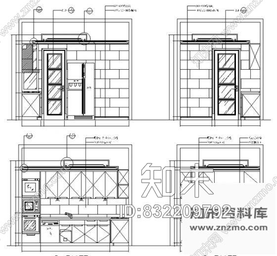 图块/节点样板间厨房立面图cad施工图下载【ID:832209792】