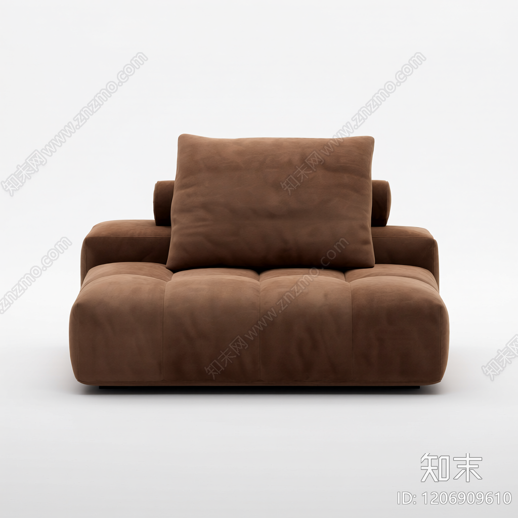 棕色模块化沙发3D模型下载【ID:1206909610】