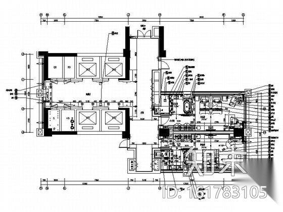 [新疆]首家国际五星级酒店典雅酒店客房及电梯厅装修施工...施工图下载【ID:161783105】