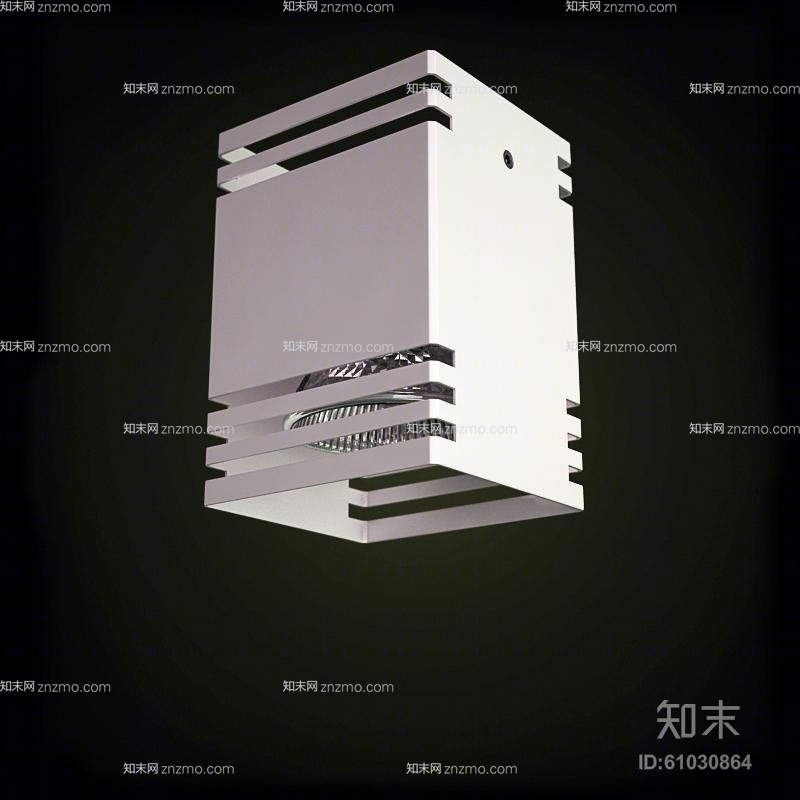 现代白色金属筒灯射灯3D模型下载【ID:61030864】