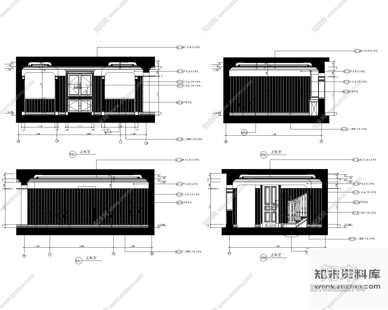 图块/节点视听室立面图cad施工图下载【ID:832222750】