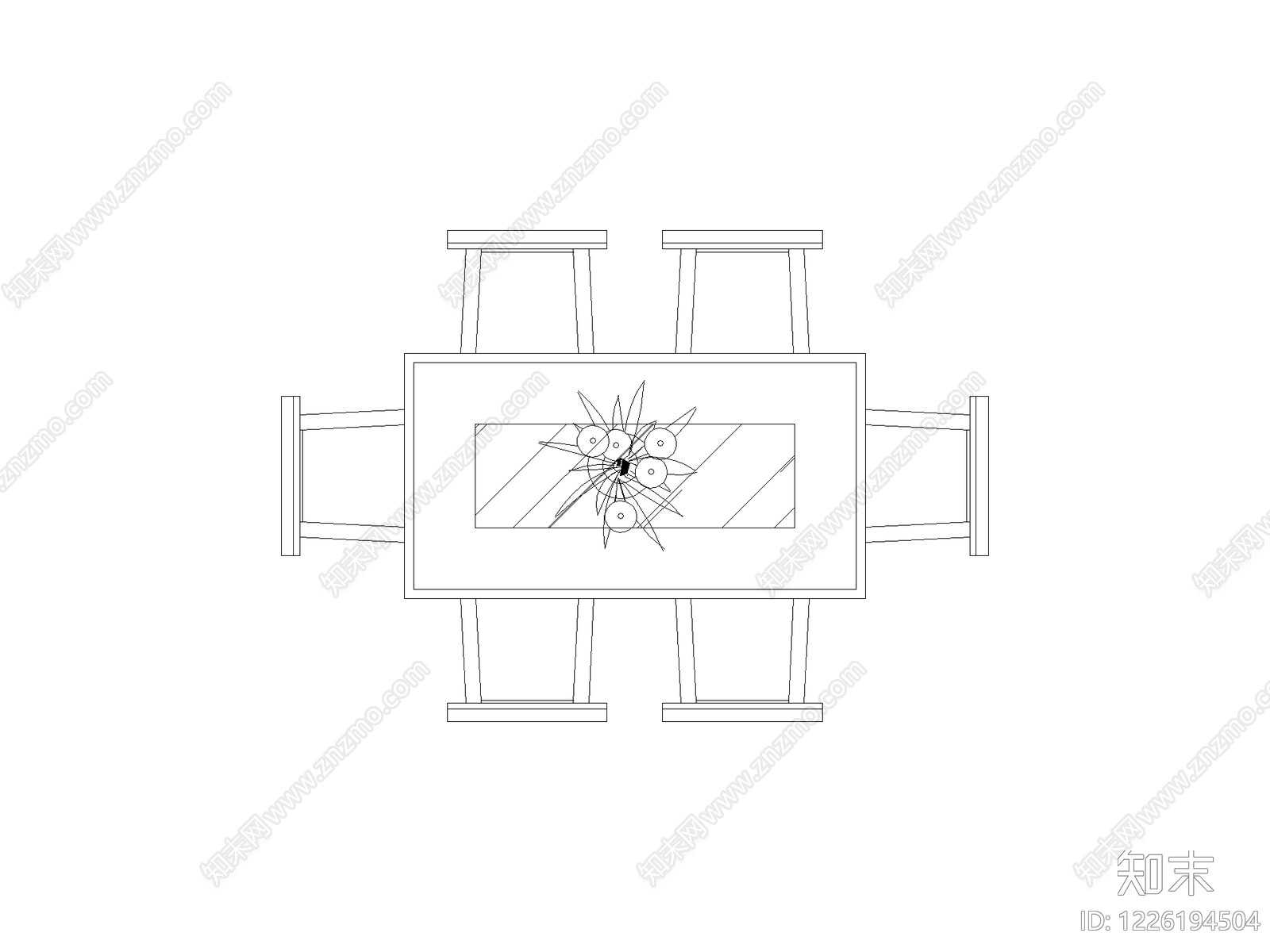 中式桌椅CAD图纸