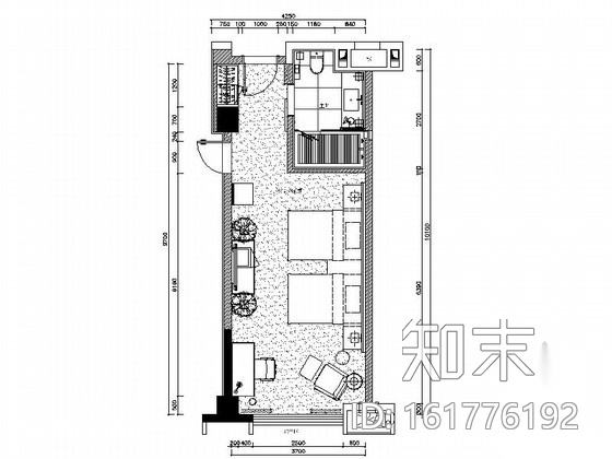 [绵阳]5星酒店温馨标准双人间客房室内设计CAD施工图施工图下载【ID:161776192】