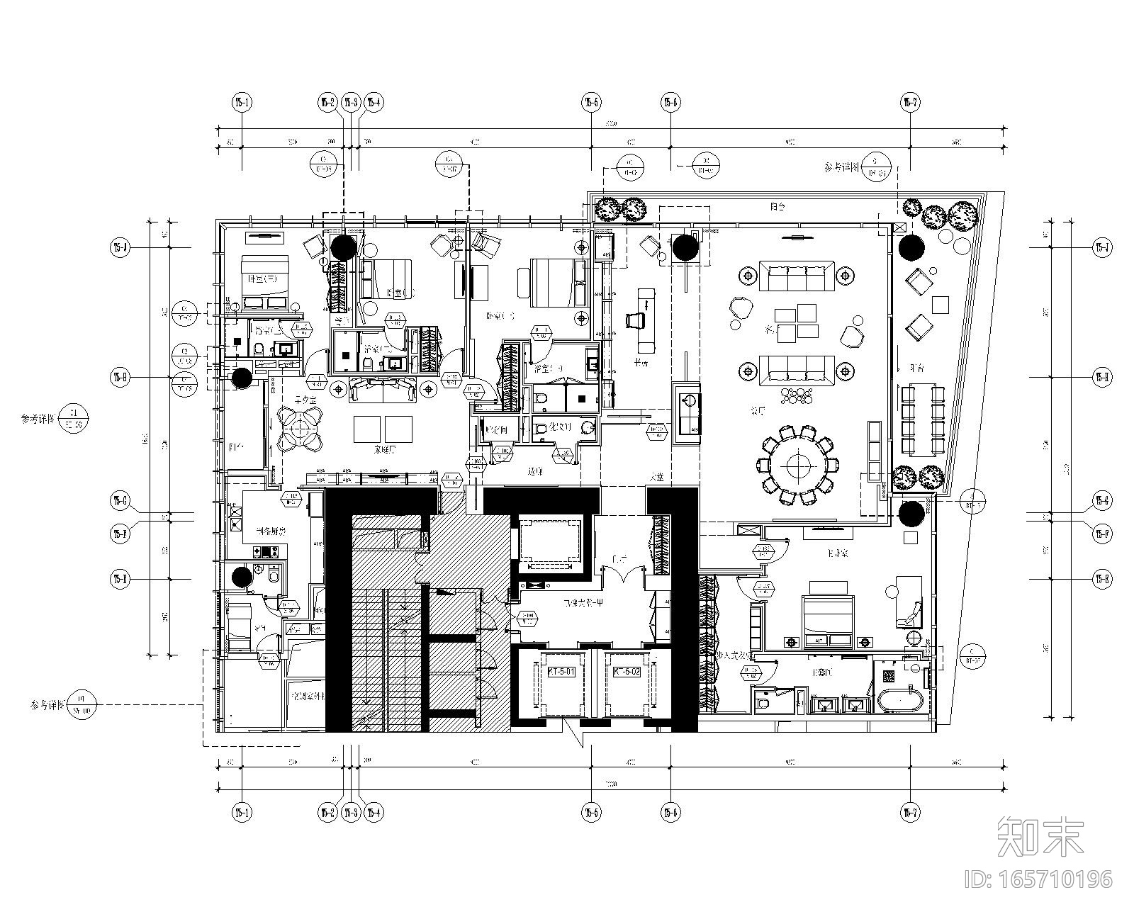 [YabuPushelberg]深圳湾1号-现代风格豪华五居室样板间室...cad施工图下载【ID:165710196】