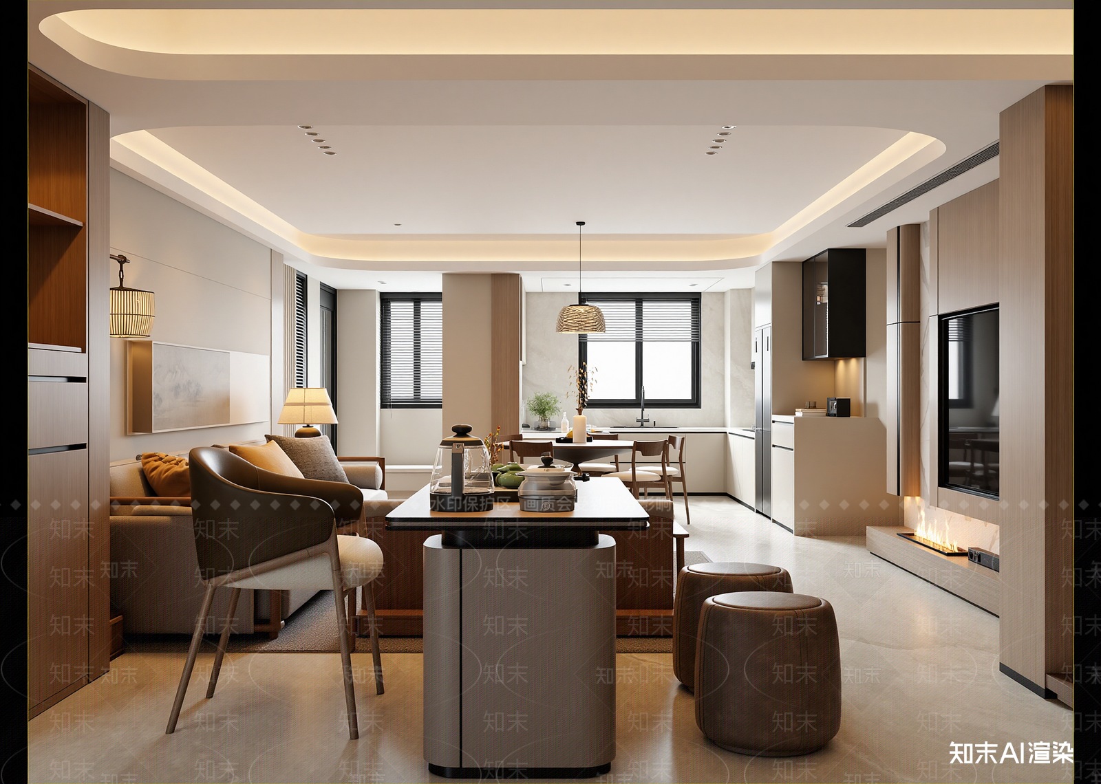 现代客餐厅3D模型下载【ID:1215099828】