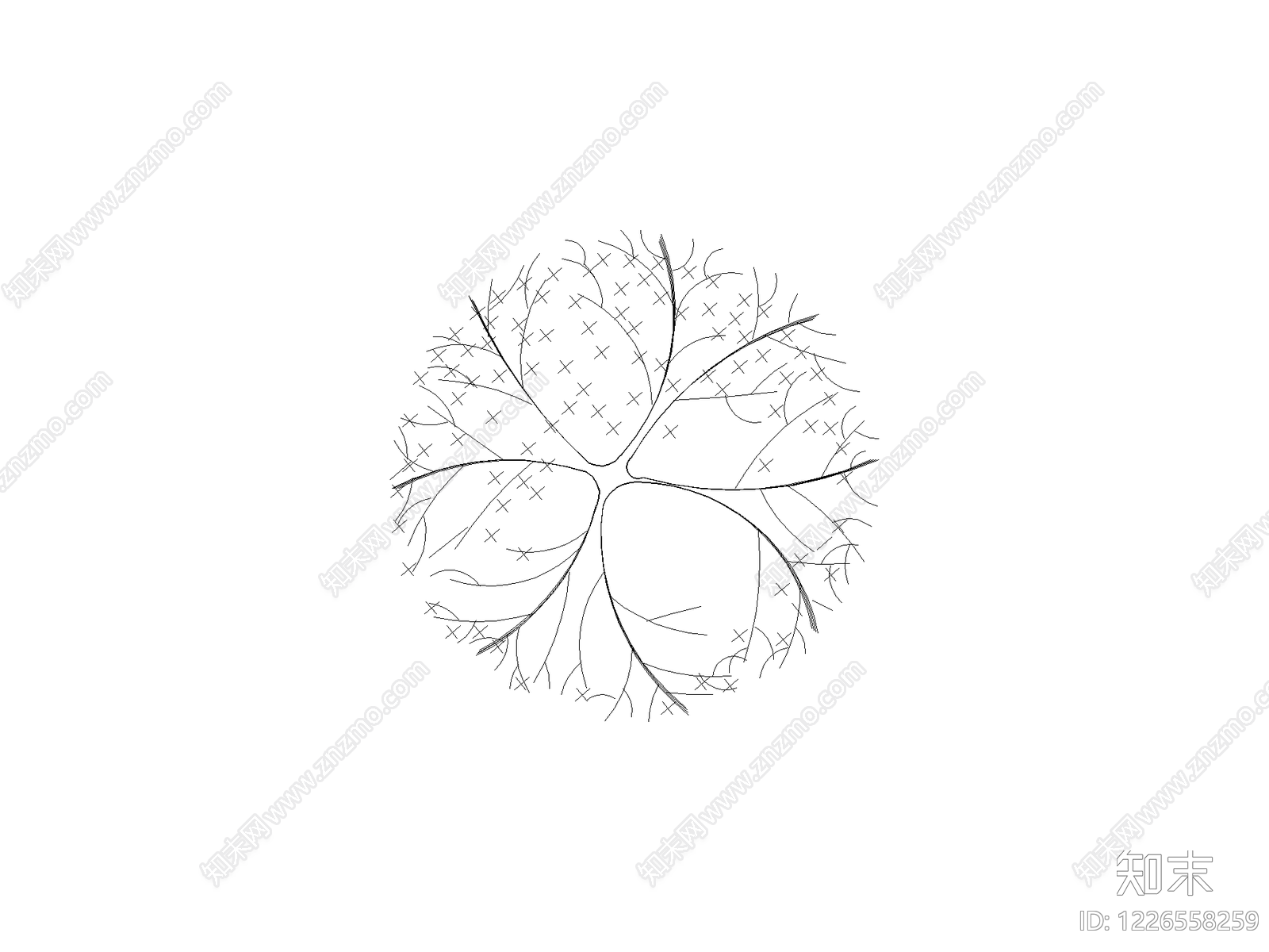 种绿植盆栽图块cad施工图下载【ID:1226558259】