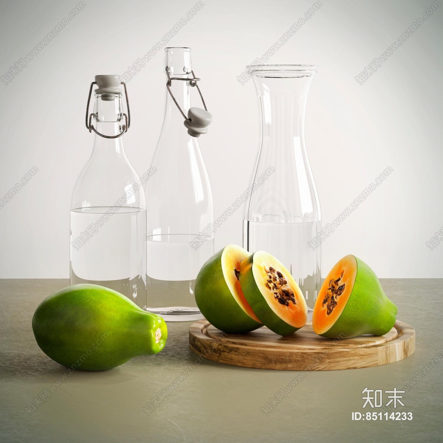 精致的水果玻璃瓶模型3D模型下载【ID:85114233】