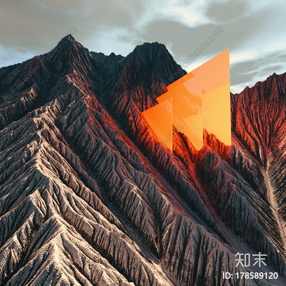 沟壑山脉CG模型下载【ID:178589120】