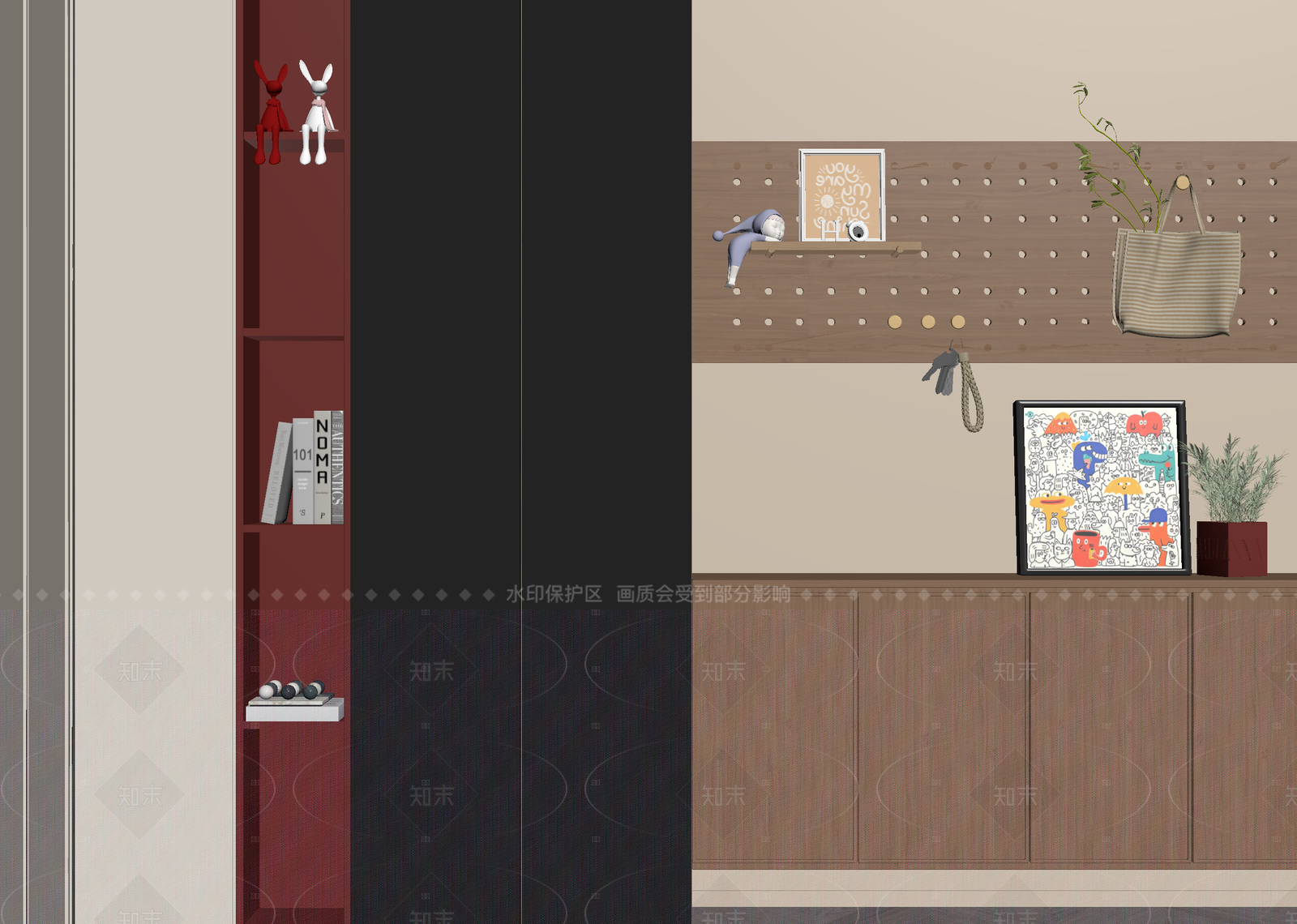 现代玄关3D模型下载【ID:1214940936】