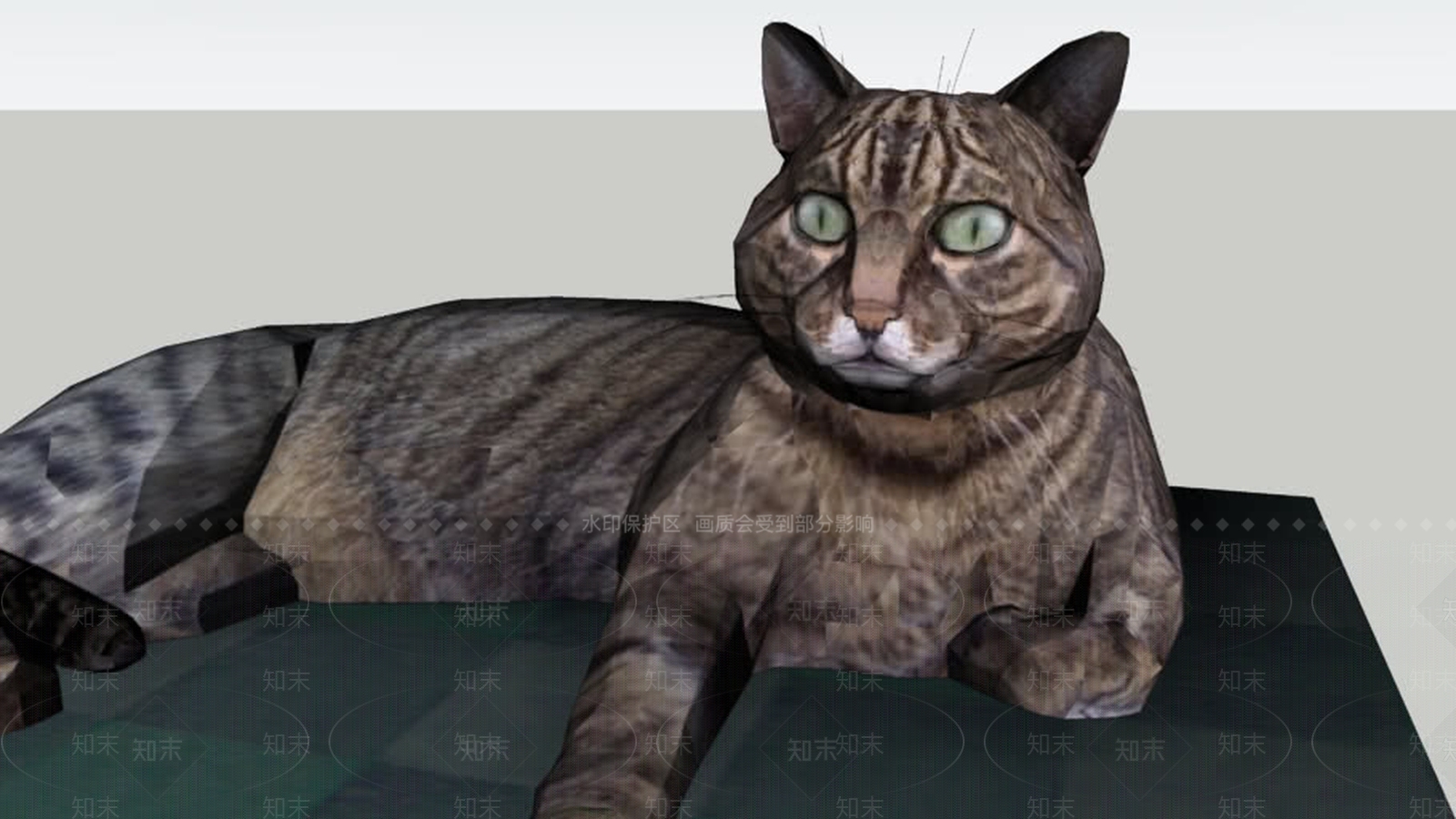 躺着的虎斑猫SU模型下载【ID:1162485105】