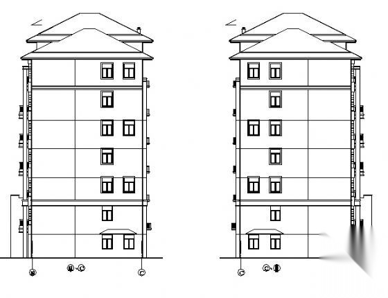 某七层住宅楼建筑方案图cad施工图下载【ID:149887103】