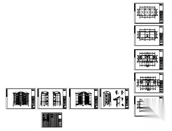 某七层住宅楼建筑方案图cad施工图下载【ID:149887103】