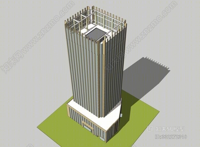 现代高层办公楼SU模型下载【ID:332272310】