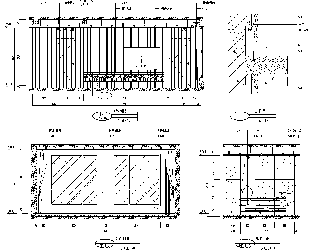 北京某别墅室内装修设计施工图及效果图cad施工图下载【ID:161787146】