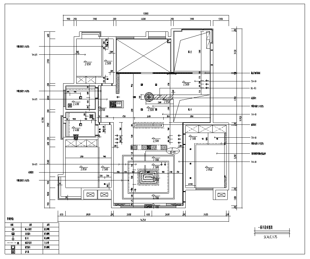 北京某别墅室内装修设计施工图及效果图cad施工图下载【ID:161787146】