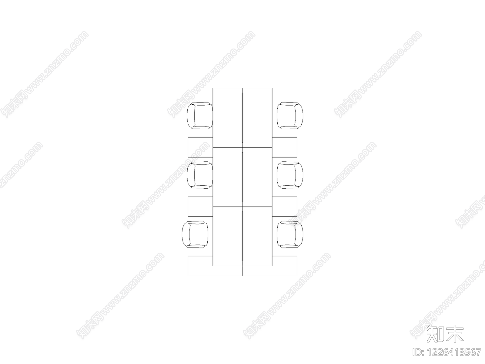 桌椅cad施工图下载【ID:1226413567】