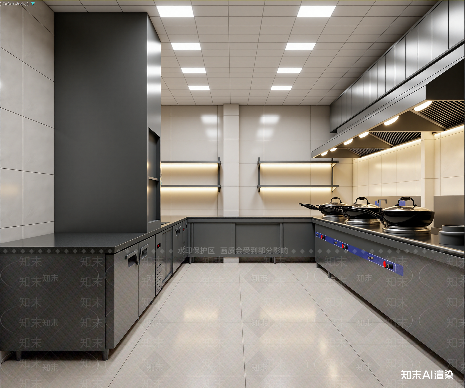 现代后厨3D模型下载【ID:1213901880】