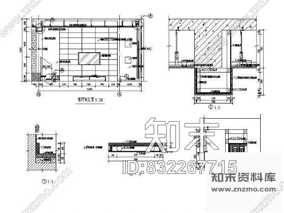 图块/节点别墅客厅详图Ⅱcad施工图下载【ID:832267715】