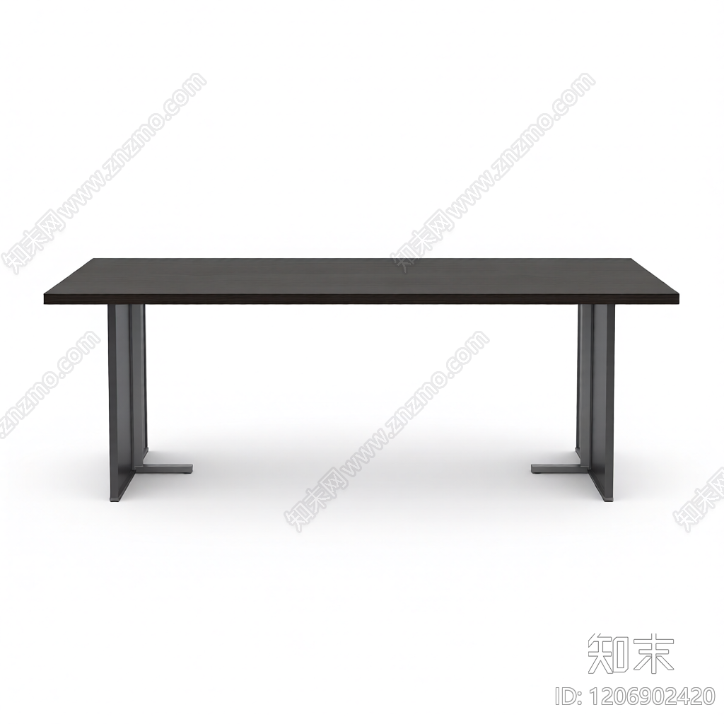 深色木纹餐桌3D模型下载【ID:1206902420】