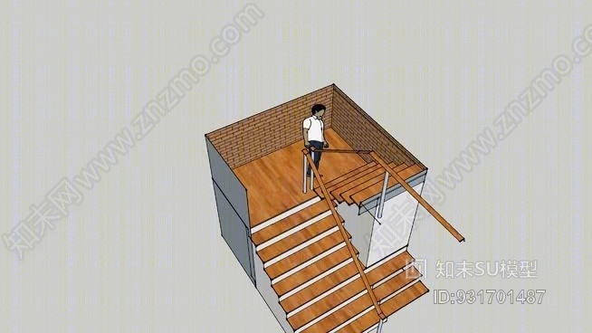 楼梯间SU模型下载【ID:931701487】