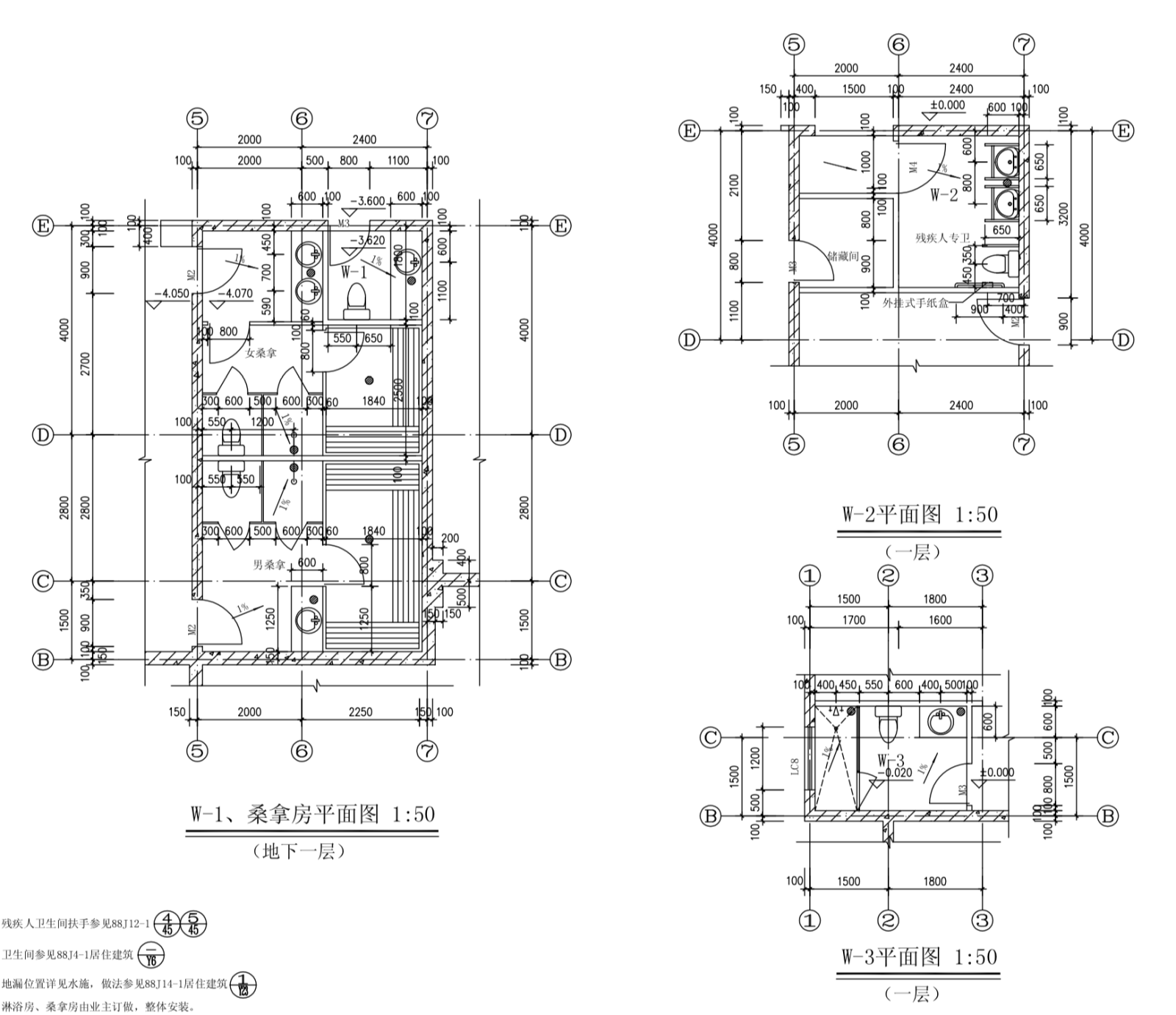 某三层别墅建筑施工图(含CAD、效果图)cad施工图下载【ID:149888146】