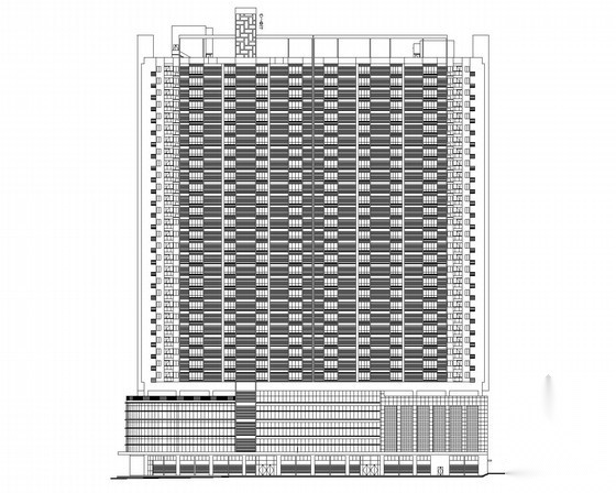 [深圳]东门某三十二层商住楼建筑扩初图cad施工图下载【ID:166055162】