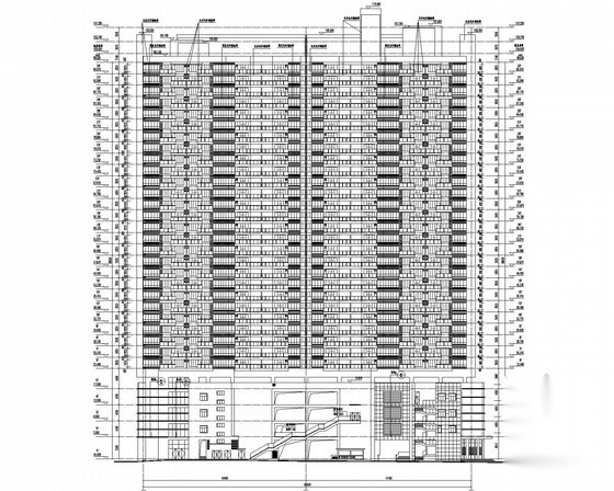 [深圳]东门某三十二层商住楼建筑扩初图cad施工图下载【ID:166055162】