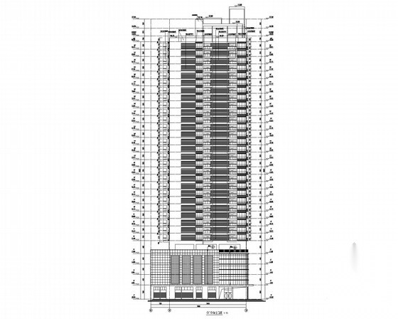 [深圳]东门某三十二层商住楼建筑扩初图cad施工图下载【ID:166055162】