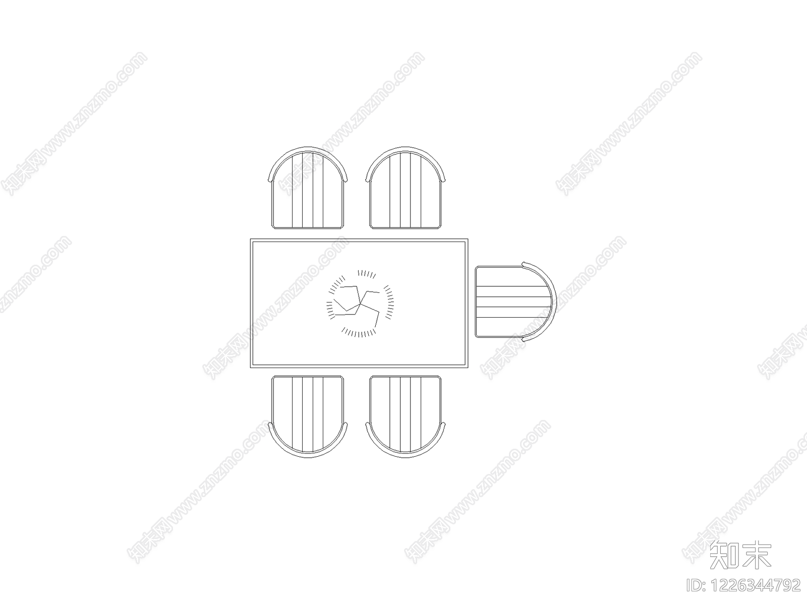 现代桌椅CAD图纸