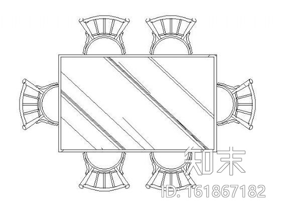 餐桌平面图块施工图下载【ID:161867182】