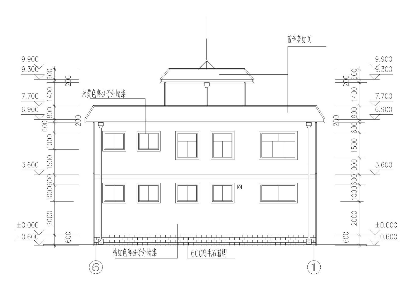 二层阁楼内庭小户型别墅建筑施工图cad施工图下载【ID:149894161】