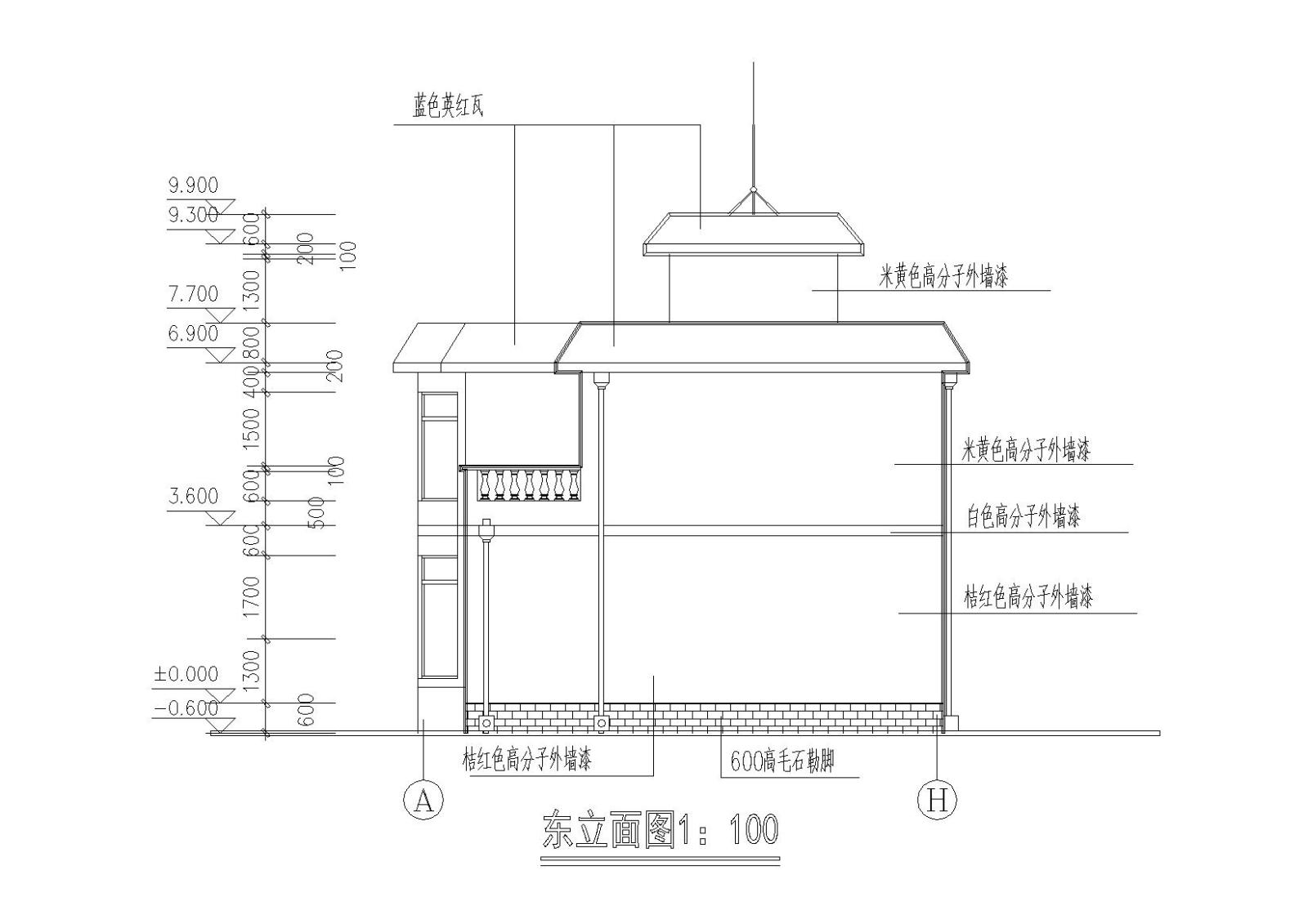 二层阁楼内庭小户型别墅建筑施工图cad施工图下载【ID:149894161】