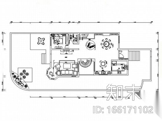 温馨简欧三层别墅设计装修图（含效果）cad施工图下载【ID:166171102】