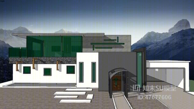 独栋别墅SU模型下载【ID:47677606】